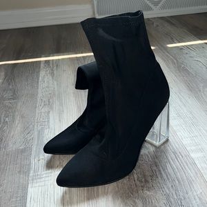 Clear Heel sock boots